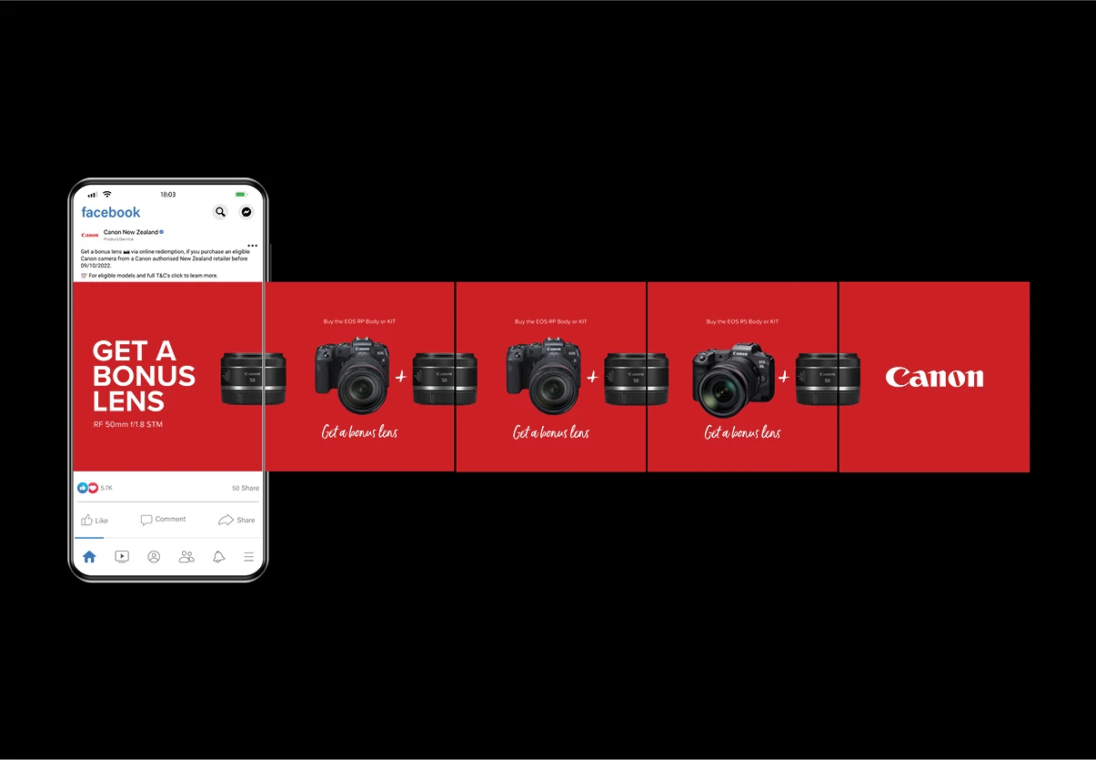 Define and disrupt. Breathing new life into Canon NZ’s camera gift with purchase campaign.